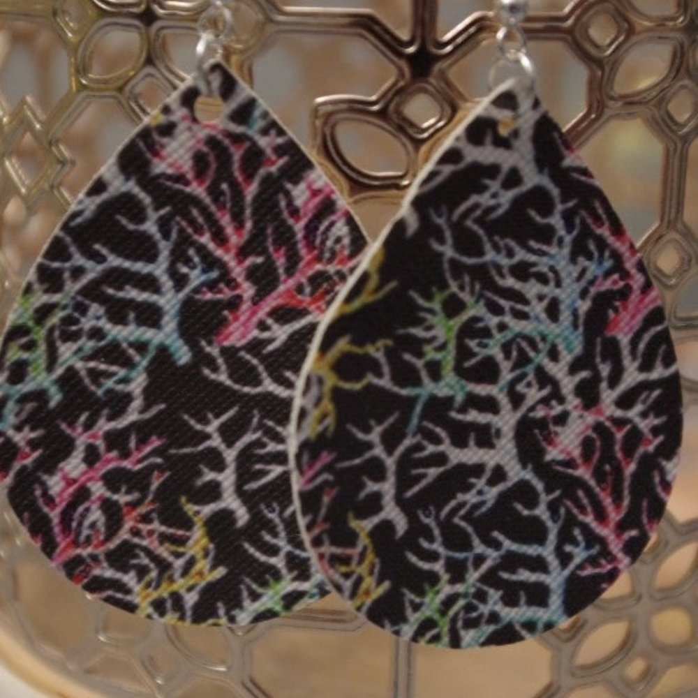 Multicolored Coral Teardrop Earrings